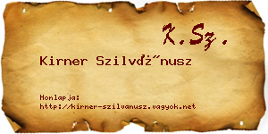 Kirner Szilvánusz névjegykártya